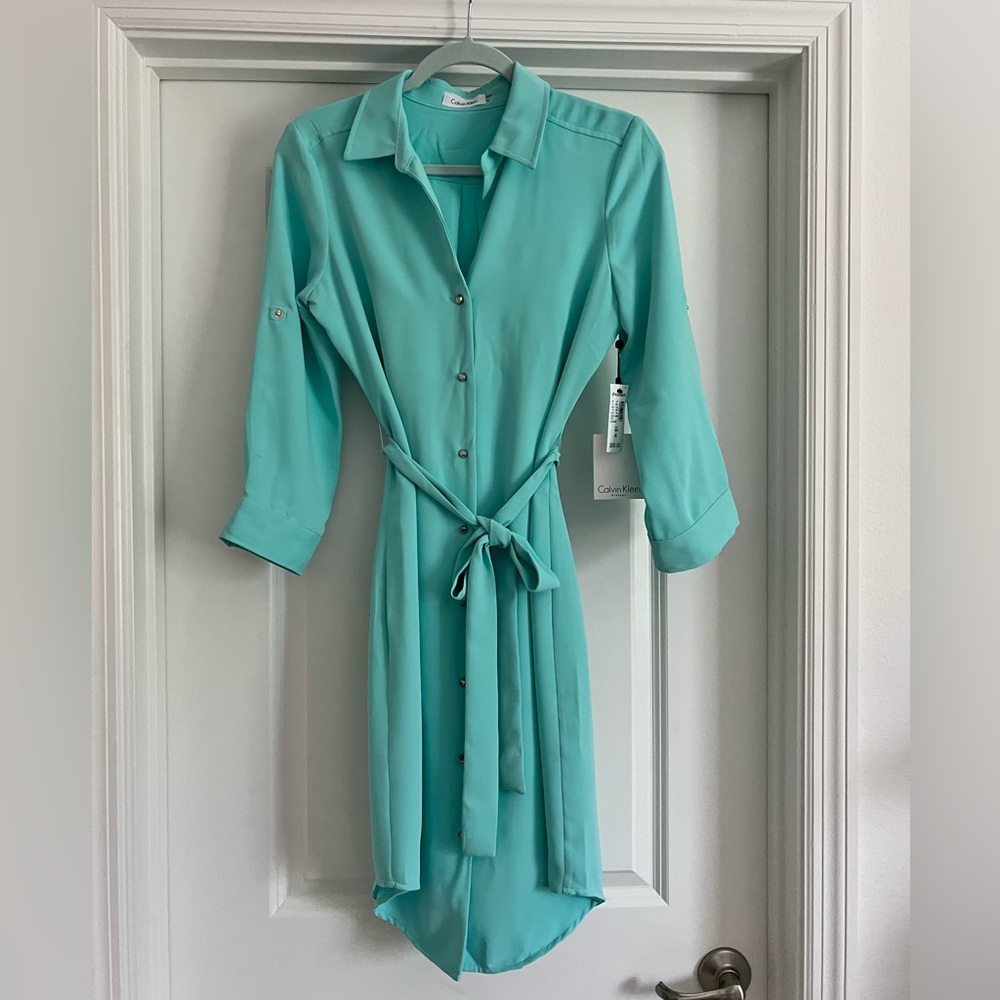 Calvin Klein Turquoise Dress - New